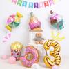 Cartoon Donut Number Balloon for 1st Birthday Party Decorations and Photo Props