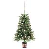 Pre-lit Artificial Christmas Tree and Baubles 90 Cm