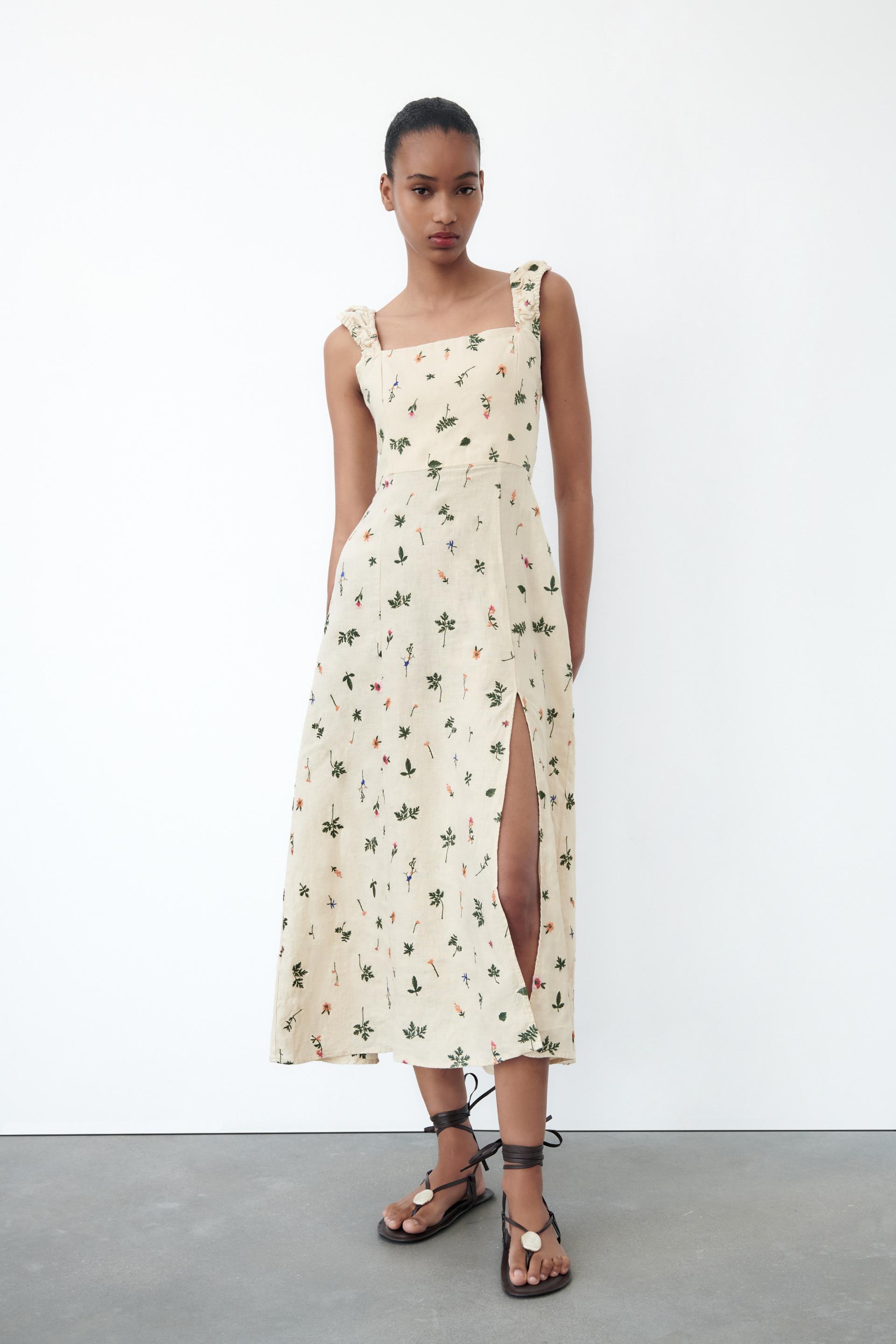 

EMBROIDERED LINEN DRESS