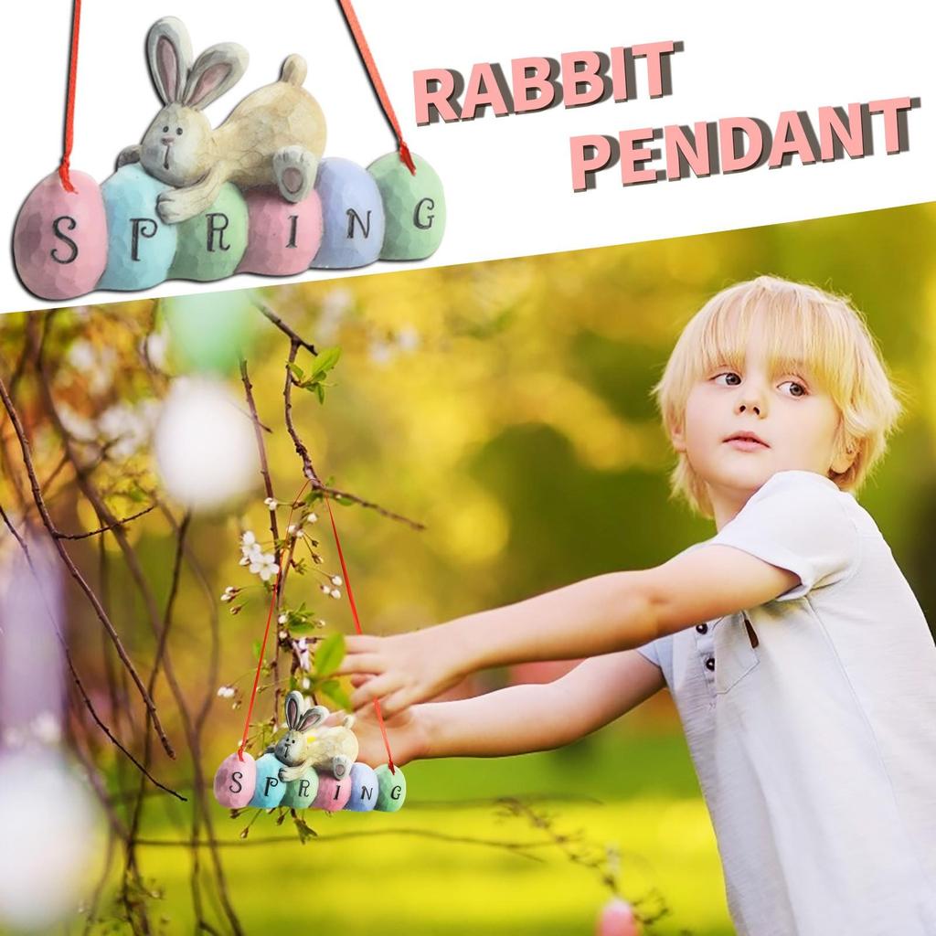 Acrylic Hanging Easter Tree Decoration - Cut -Egg Rabbits Bunny Cute