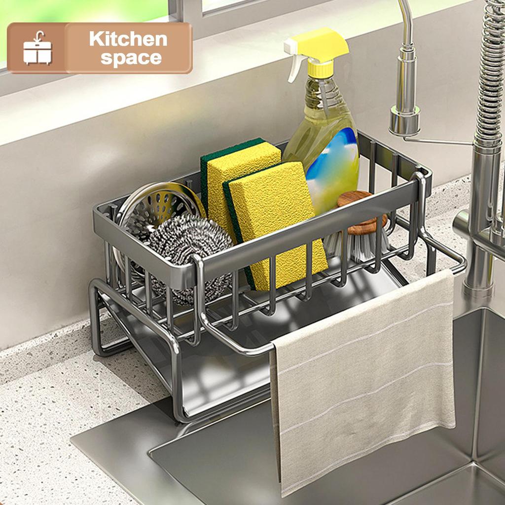 Kitchen Sponge Holder Plastic Sink Drain Rack Quick Drainage Waterproof Rack Gadgets Organizer Bathroom Storage Accessories
