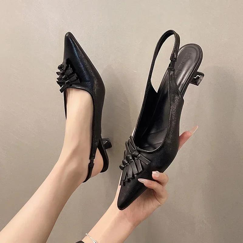 Summer New Women Fashion Sexy Party Punk Goth Pointed Toe High Heel Shoes Woman Leather Pu Footwear Buckle Strap Sandals