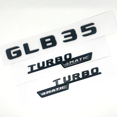 3D ABS Black Logo GLB35 Letters Turbo 4matic Emblem AMG Badge Car Rear Star Sticker For Mercedes Benz GLB35 AMG X247 Accessories