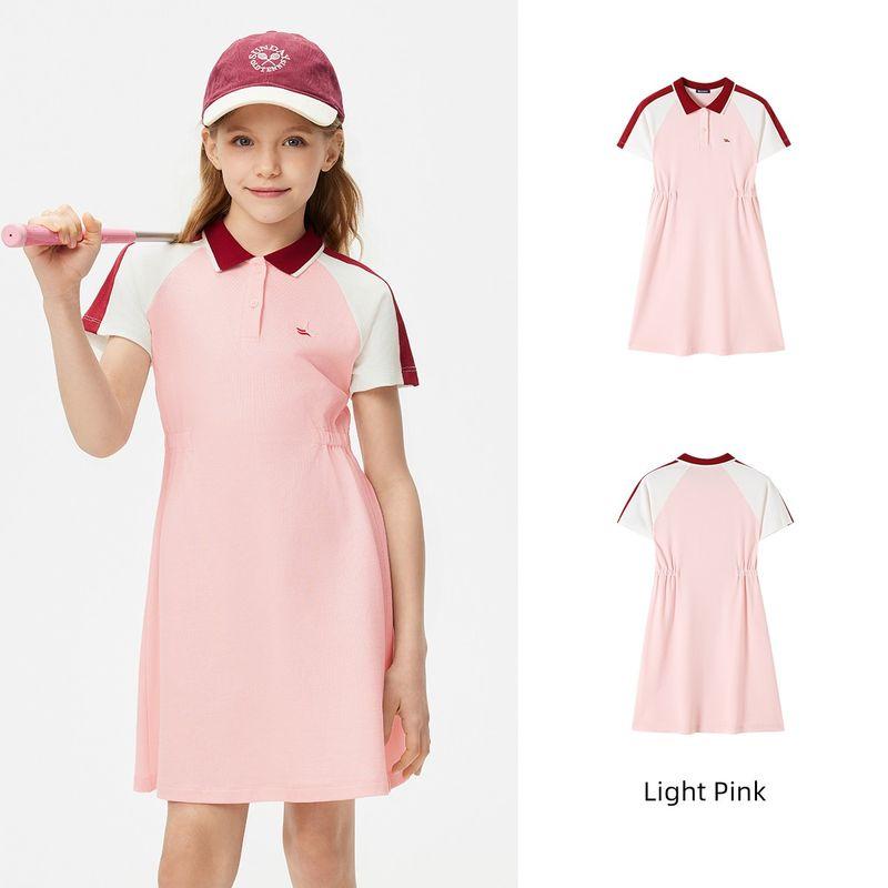Navigare Italian Sailboat Girls  Dress 2026 Summer Stylish Children s Polo Dress Casual Fashion Waist Skirt-Light Pink 160