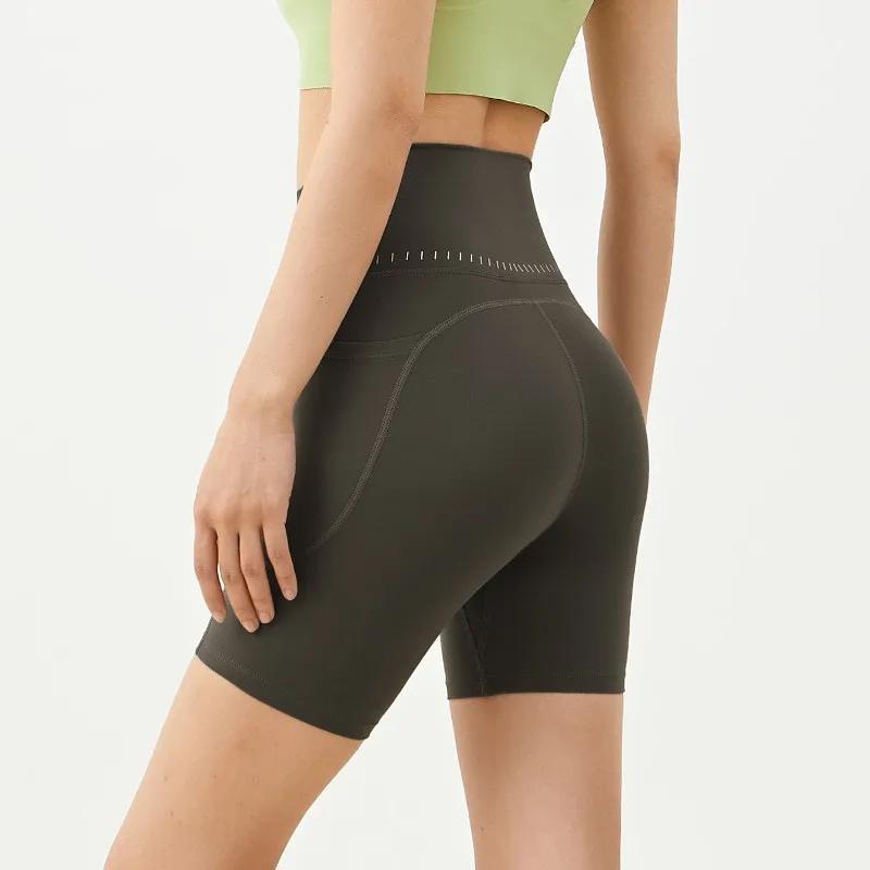 Women Yoga Shorts High Waist Elastic Breathable Lightweight Quick Dry Seamless for Running Cycling Gym Yoga Comfort Fit