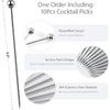 10 Pcs Metal Cocktail Picks, 4.17" Stainless Steel Reble Toothpicks Skewers for Drinks Garnish Martini Olive Appetizers Bar Accessories Gift