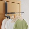 Space-Saving Folding Clothes Rack - Heavy Duty Aluminum Alloy, Over-the-Door Hanger with Retractable Rod for Easy Storage & Organization