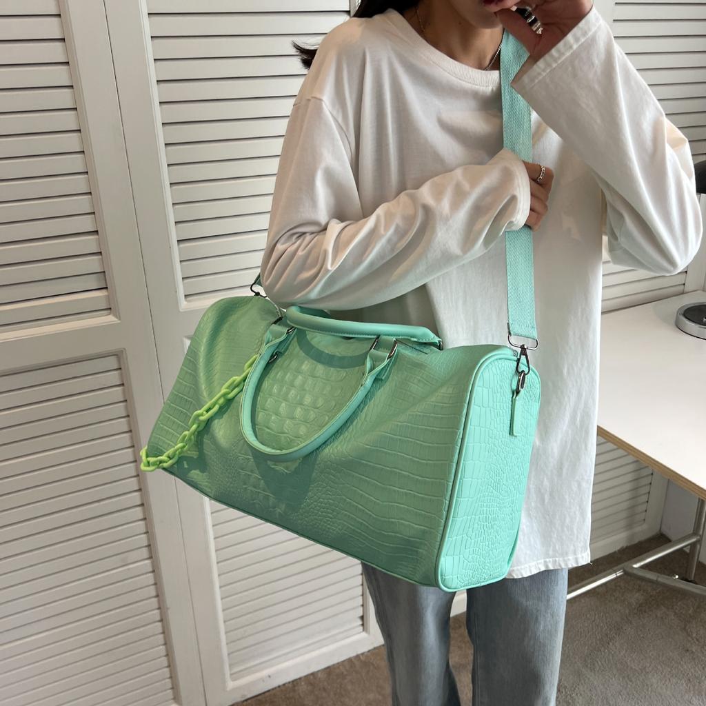 Stylish Travel Bag for Women Large Capacity Tote Carry On Luggage, Premium Faux Leather Sport Gym Bag