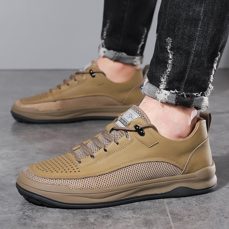 Mesh casual shoes hollow men's shoes light luxury versatile breathable lightweight mesh shoes men's soft-soled sports shoes