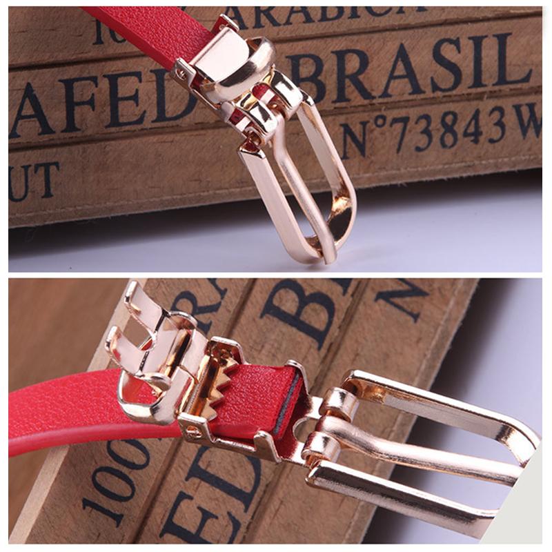 Dress Sweater Thin Belt Personality Metal Buckle Waist Strap Fashion Women Decoration Accessory Exquisite PU Leather Waistband EMA