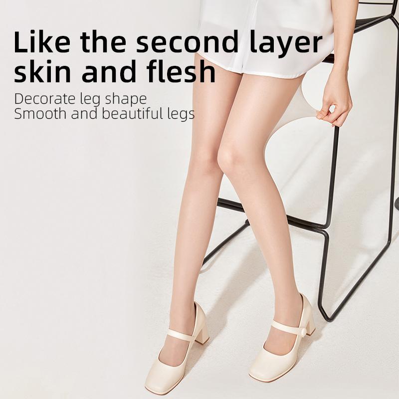 Kave 1/2 Paar UV Ultra Dünne Sonnenschutzstrümpfe Damen Hohe Taille Elastisch Schlank Nylon Strumpfhosen Nude Transparent Y2K Strumpfhosen Damen 40-60kg beige
