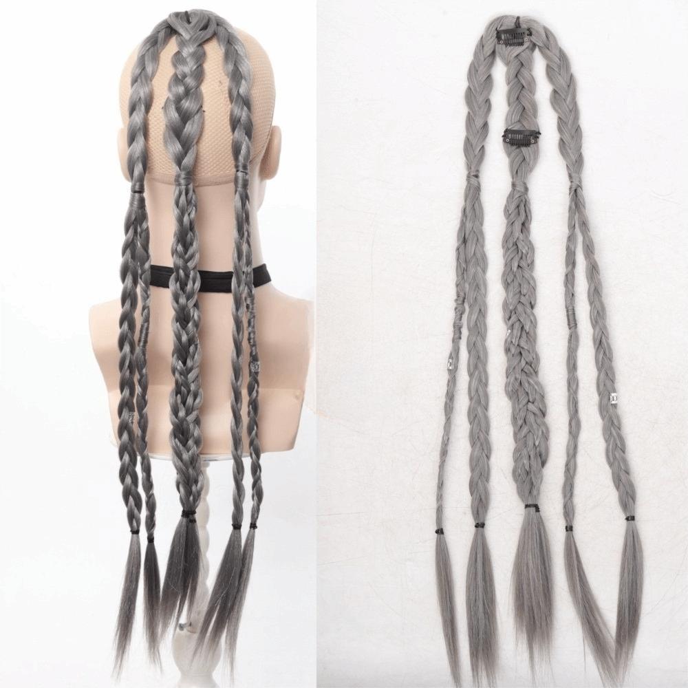 Long Viking Hair Extensions Clip In Handcrafted Braids Pony Tails  Renaissance Warrior Accessories