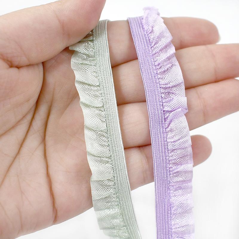 5-30Meters Meetee 10mm Elastic Bands Garment Stretch Ruffled Lace Trim Hairband Rubber Tapes DIY Clothing Sewing Accessories