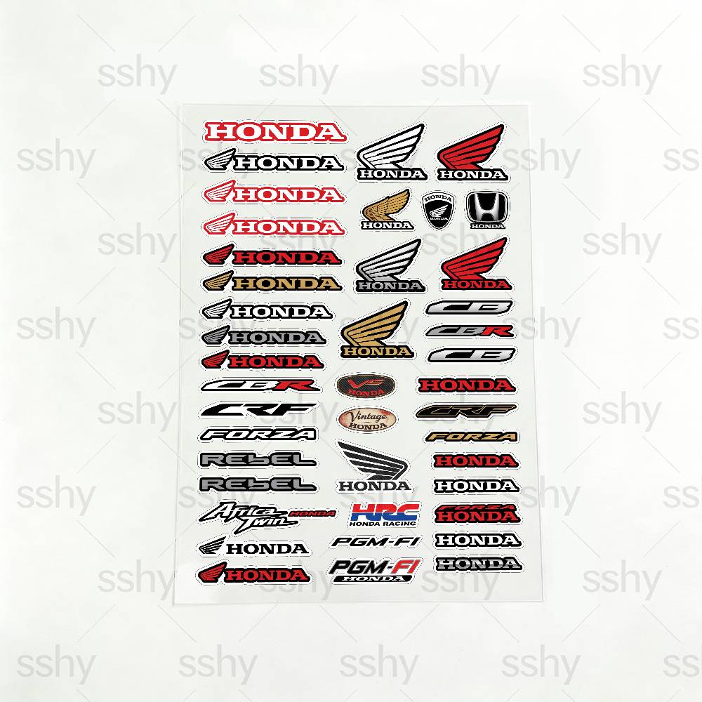 TMBCU1 For Honda Reflective motorcycle stickers, 3M safety warning at night in the dark scooter helmets 20x30cm