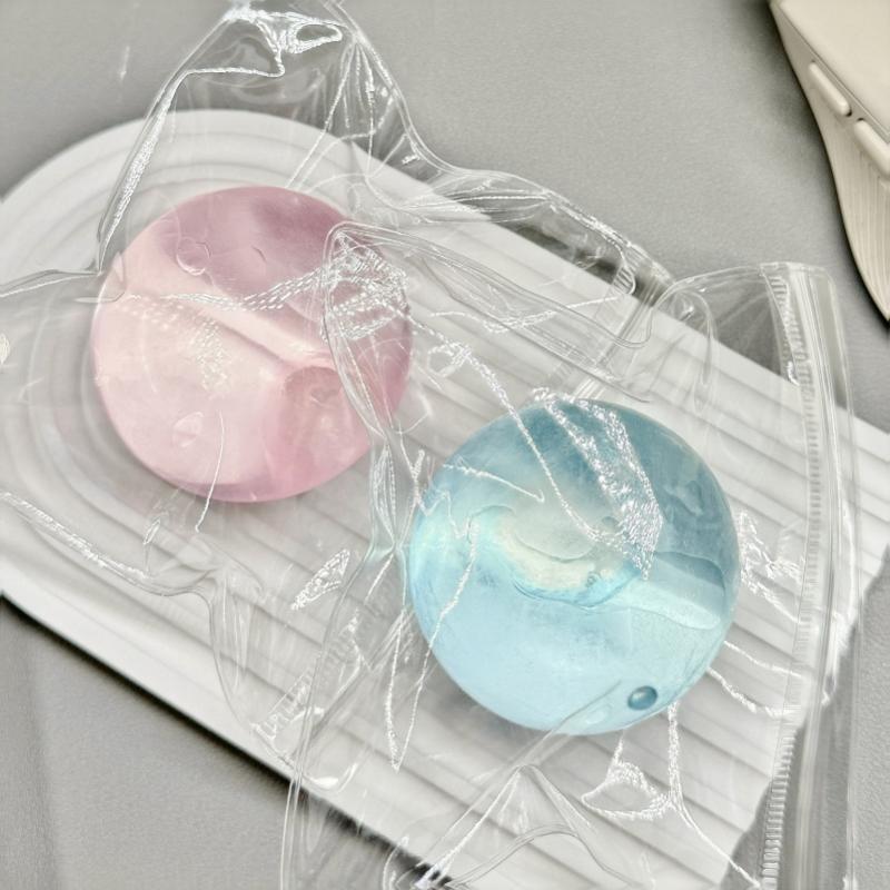 1Pcs Soft Transparent Coconut Maltose Squeeze Ball Stress Relief Fidget Toy for Classroom Quiet Fidgeting Use