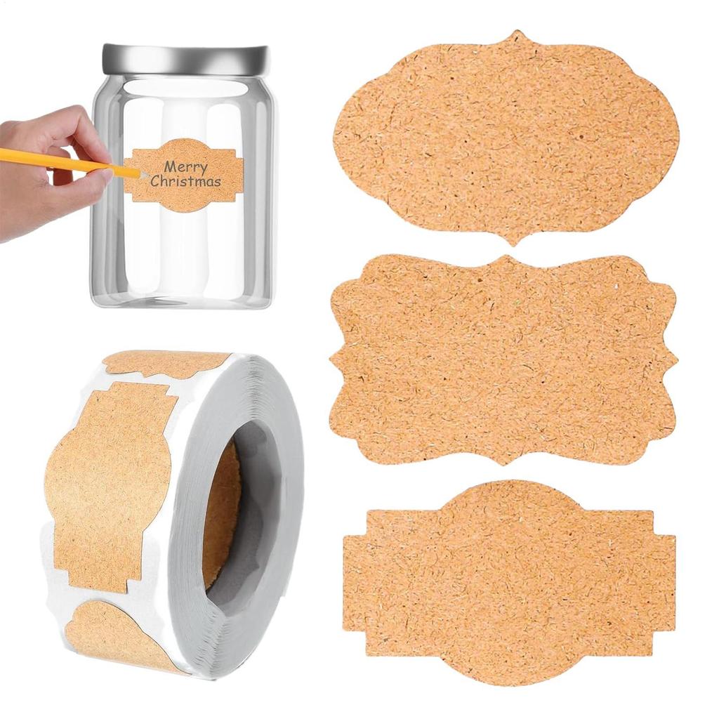 Kraft Paper Stickers Blank Labels Handmade Stationery Gift Tags Decoration Paper Spices Jar Label DIY Envelope Sealing Sticker