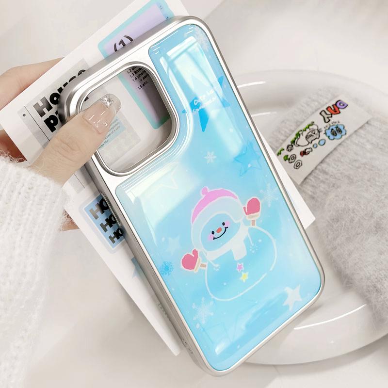 Electroplated Silver Edge Drip Glue Case for Apple iPhone 16/15/14/13 ProMax