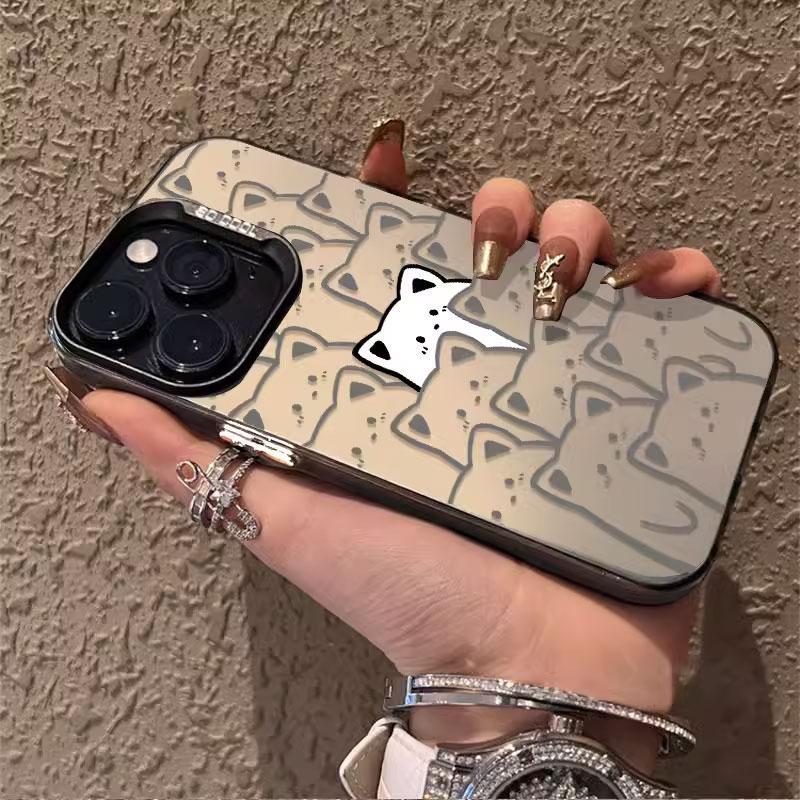 Süße Cartoon-Tier-Graffiti-Bär-Handyhülle für Samsung Galaxy S22 S23 S24 Ultra S25 S20 Plus S21 FE Linsenschutz Vergoldete Hülle