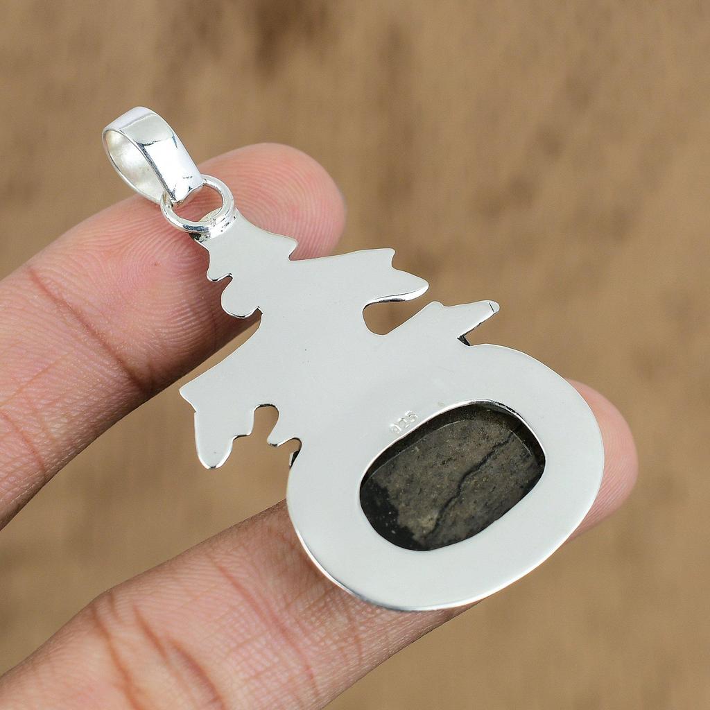 Wedding Gift For Her 925 Silver Natural American Picture Jasper Gemstone Pendant