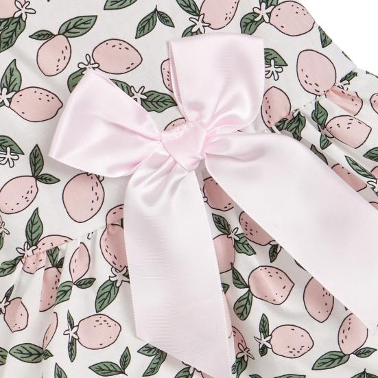 Haustier Kleid Bowknot Dekor Dress-up Pullover hohe Elastizität atmungsaktiv Zitrone Druck ärmellose Welpen