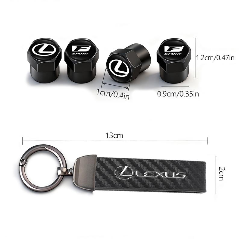 Lexus Car Tire Wheel Valve Caps Cover Carbon Fiber Car Key Chain Ring Keychain For Lexus RX330 IS250 Ct200h CT GS RC Accessories HQ7