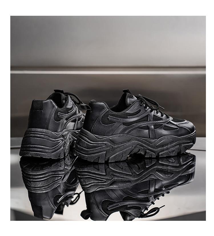 Frühlings Herren Atmungsaktive Weiße Mesh-Sneaker - Trendige Lässige Dad-Schuhe mit Dicker Sohle