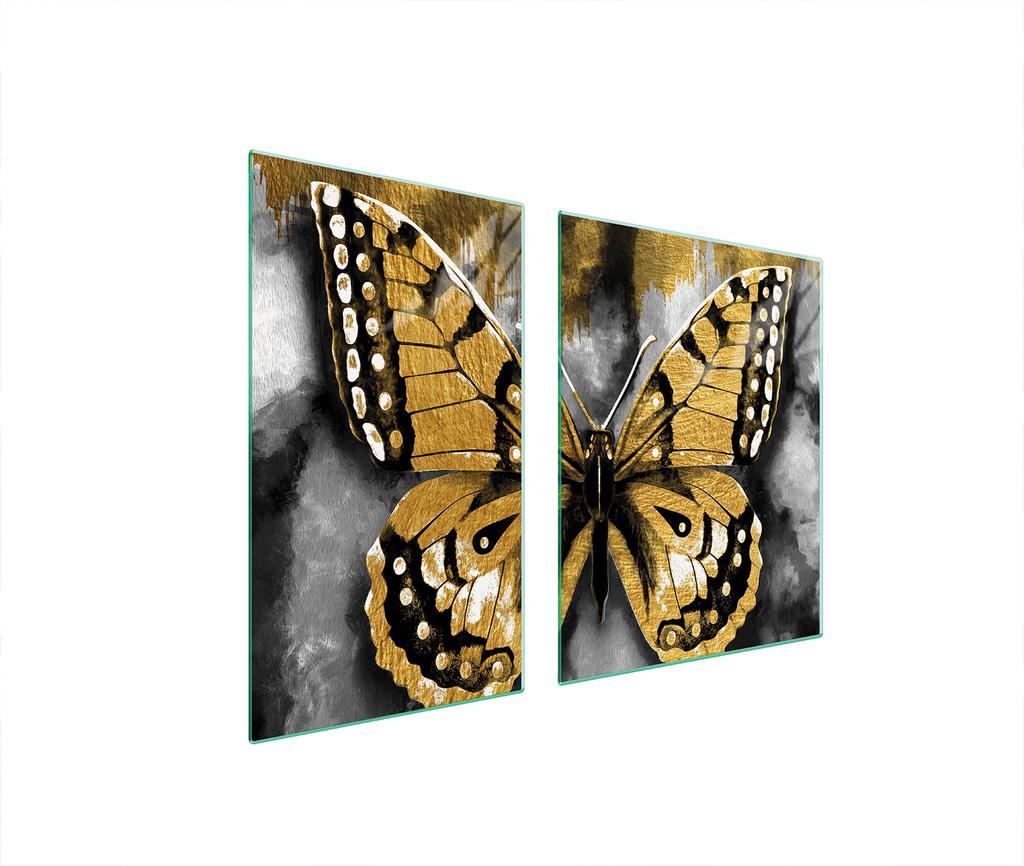 SZKLANA PŁYTA i DESKA DO KROJENIA 100x52 MOTYL