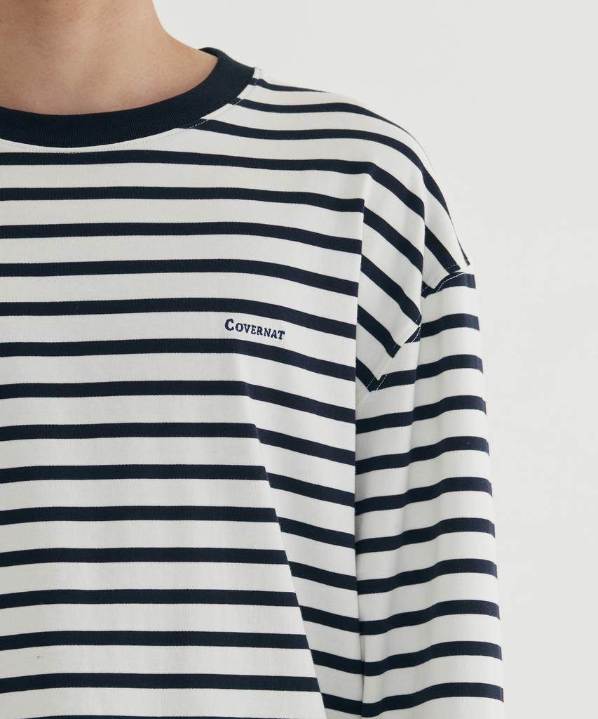 COVERNAT Striped Long Sleeve Dark Navy