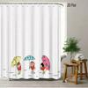 Crayon Shin-Chan Umbrella Walking Cartoon 2D Print Waterproof Shower Curtain, Minimalist White Bathroom Decor With Hooks