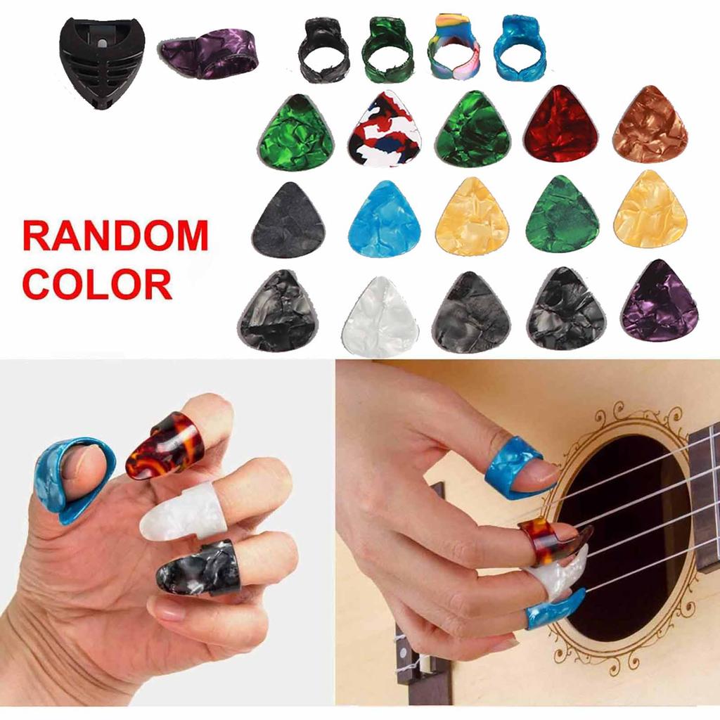 66Pcs Guitar Accessories Kit Guitar String Wall Mount Bracket Strap Tuner Picks Index Finger Plectrums Pins Set