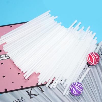 100 Plastic Lollipop Sticks Food Grade White Tube Candy Baking Plastic Sticks