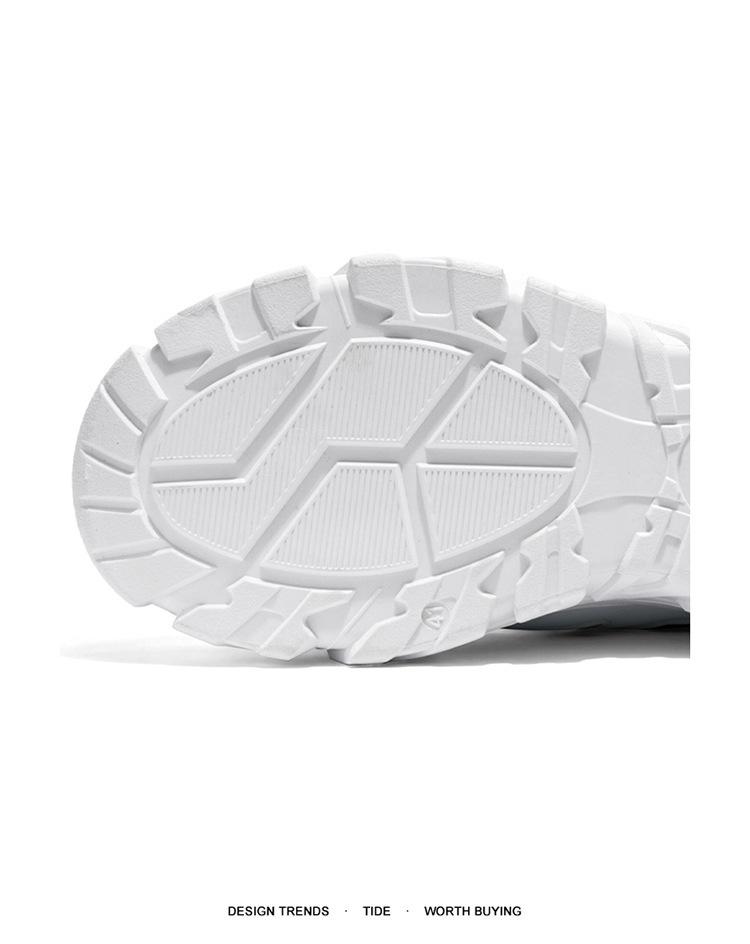 Dad Shoes: Men's Trendy Breathable Mesh Sneakers, Versatile Thick-Soled White Casual Summer Sports Footwear.