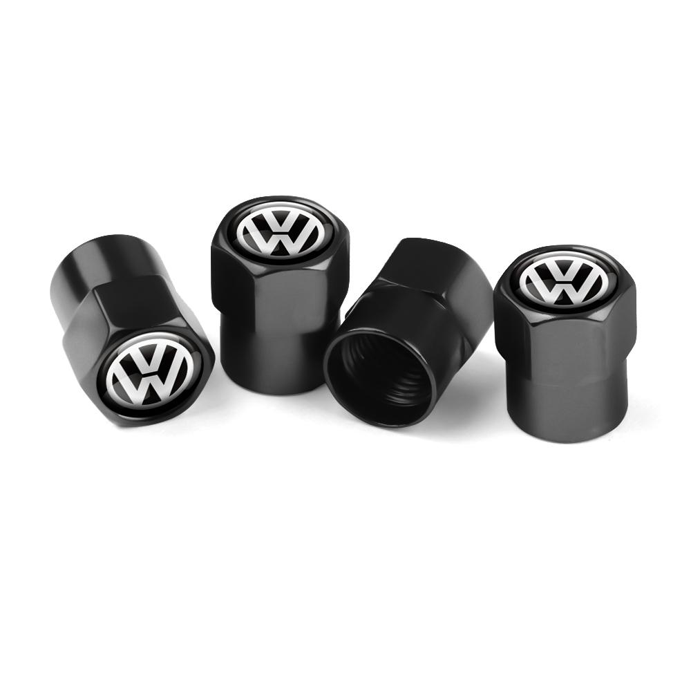 LVAXC1 4Pc Car Metal Wheel Tire Air Valve Dust Caps Accessories For Volkswagen VW Golf 4 5 6 7 Bora MK7 Beetle Touran Tiguan GTI R Line