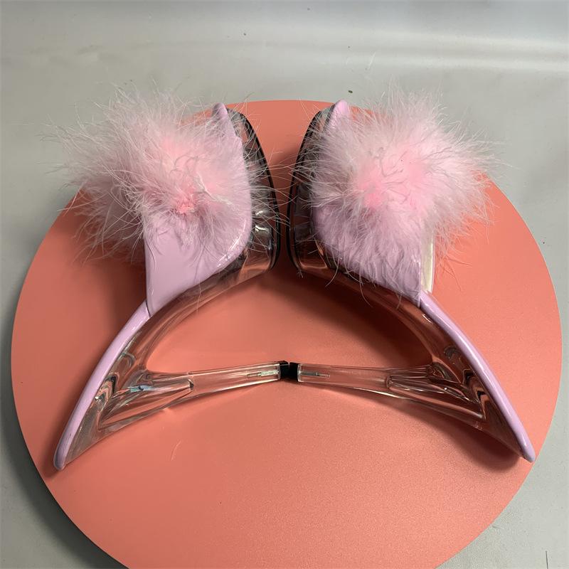 Sandale de damă cu toc înalt pantofi de cristal papuci sexy pantofi de dans la modă transparenți 13 cm toc 3 cm platformă YKC