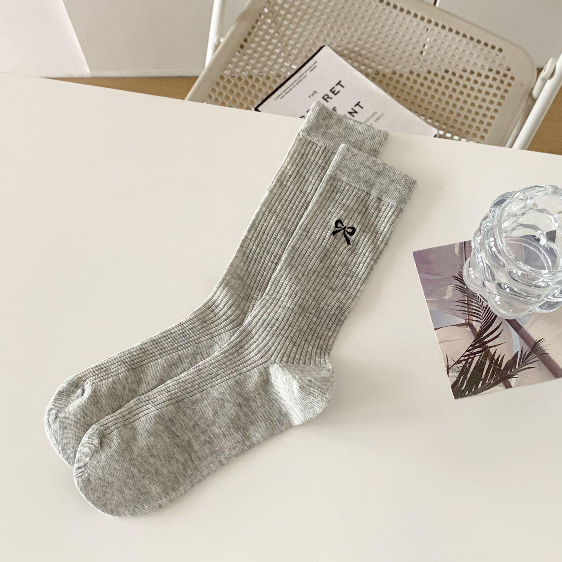 

Women S Bow Tie Mid Tube Socks Summer Thin Mesh Korean Version Long Tube Socks Pile Up Socks For Girls Ballet Breathable Socks