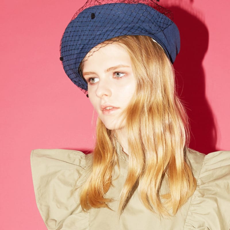 ACONTT Linen Mash Up Beret-Navy
