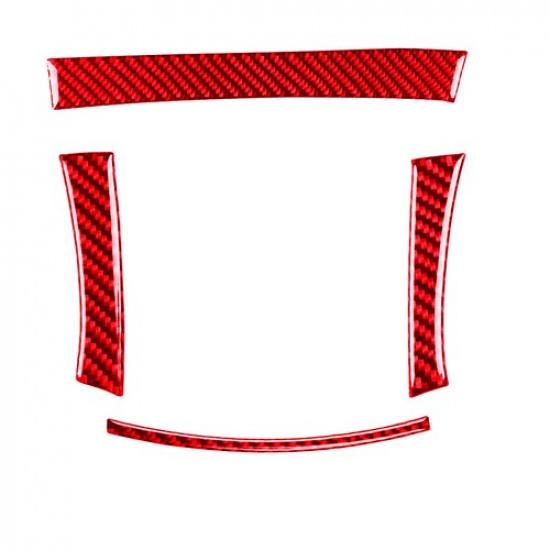 Red Carbon Fiber Interior Center Storage Accent Cover Trim For Dodge Charger