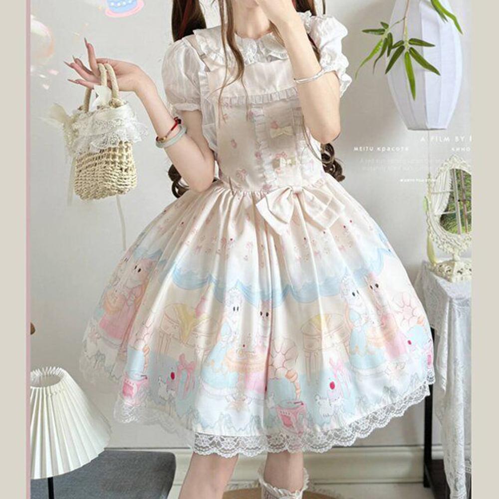 Cat Afternoon Tea Full Lolita Dress Genuine Jsk Strap Lolita Dress Loli  Vestidos Elegantes Para Mujer