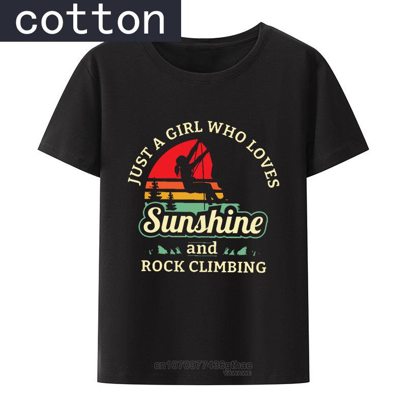 Rock Climbing Cotton Y2k Tshirts Climbing Mountaineering Cool Print Breathable Comfortable Unisexs Clothes Streetwear Summer Style