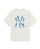 Emelbi Vintage Denim-Like Monogram Big Lux Oversized Short Sleeve T-Shirt Ny (Cream)