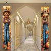 2PCS Fall Porch Sign Scarecrow Porch Banner Autumn Harvest Door Decoration Thanksgiving Front Door Decor Rustic Farmhouse Vertical Outdoor Hanging
