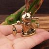 Retro Chinese Metal Cats Statue Kitten Carrying Baskets Fortune Figurine Elegant Decorative Piece for Tabletop Display