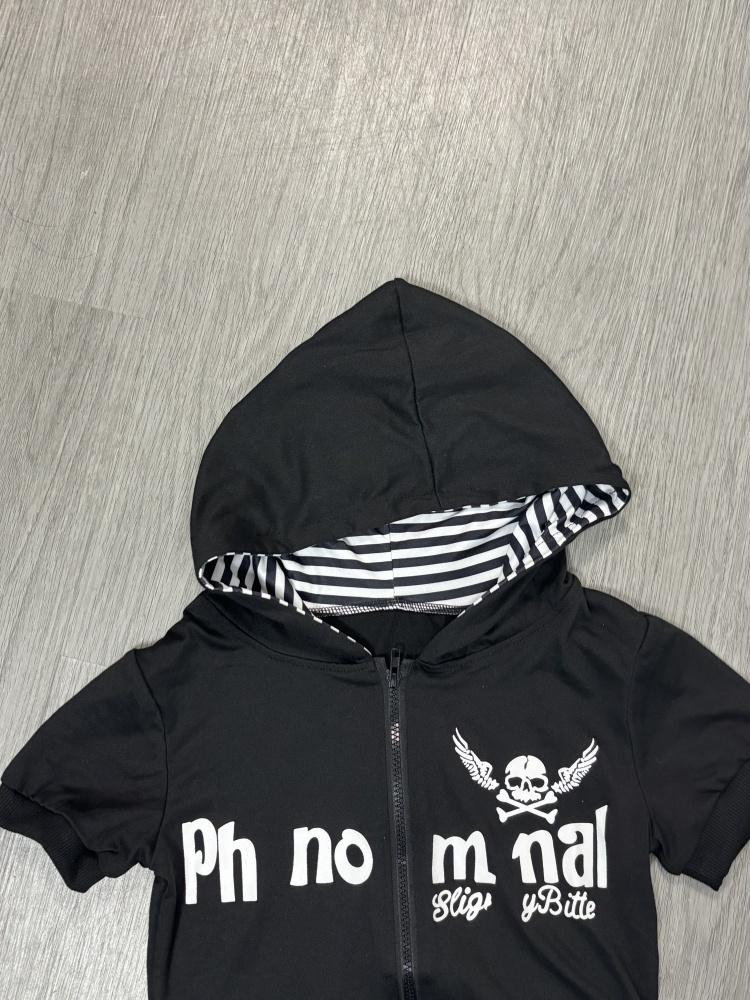 Y2K Subkultur Totenkopf-Print Reißverschluss-Cardigan Kurzarm Damen Japan Slim Fit Gestreifter Hoodie Lässige Oberteile Mode Streetwear Kleidung