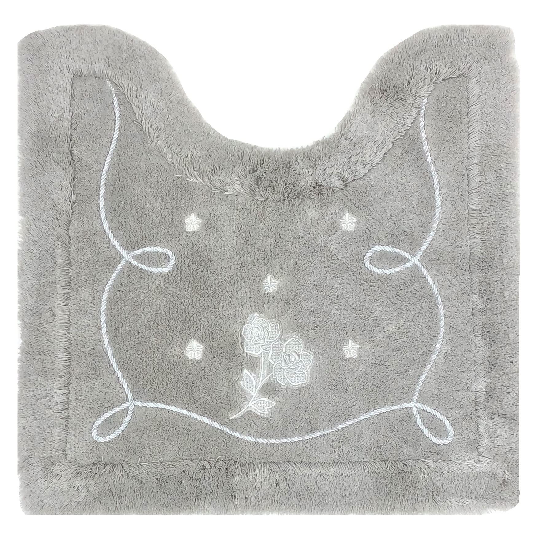 

Senko Lacy Rose Toilet Approximately 58 x 60 Cord Elegant 39543 Mat, cm, Gray, Rhinestones, Embroidery, Design, серый