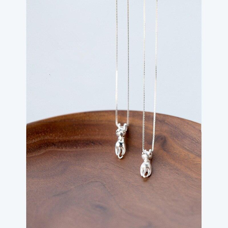Sterling Color Choker Cat Charm Pendent Necklaces Clavicle Chain Short Pendant Necklace Fine Women Jewelry Brithday Present GiftTrendy