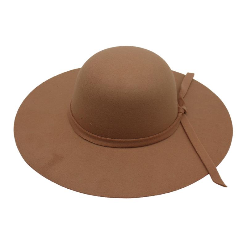 

Premium Woolen Hat Big Brim Hat Casual Versatile Retro Big Eave Hat Parent-Child Imitation Wool Top Hat one size