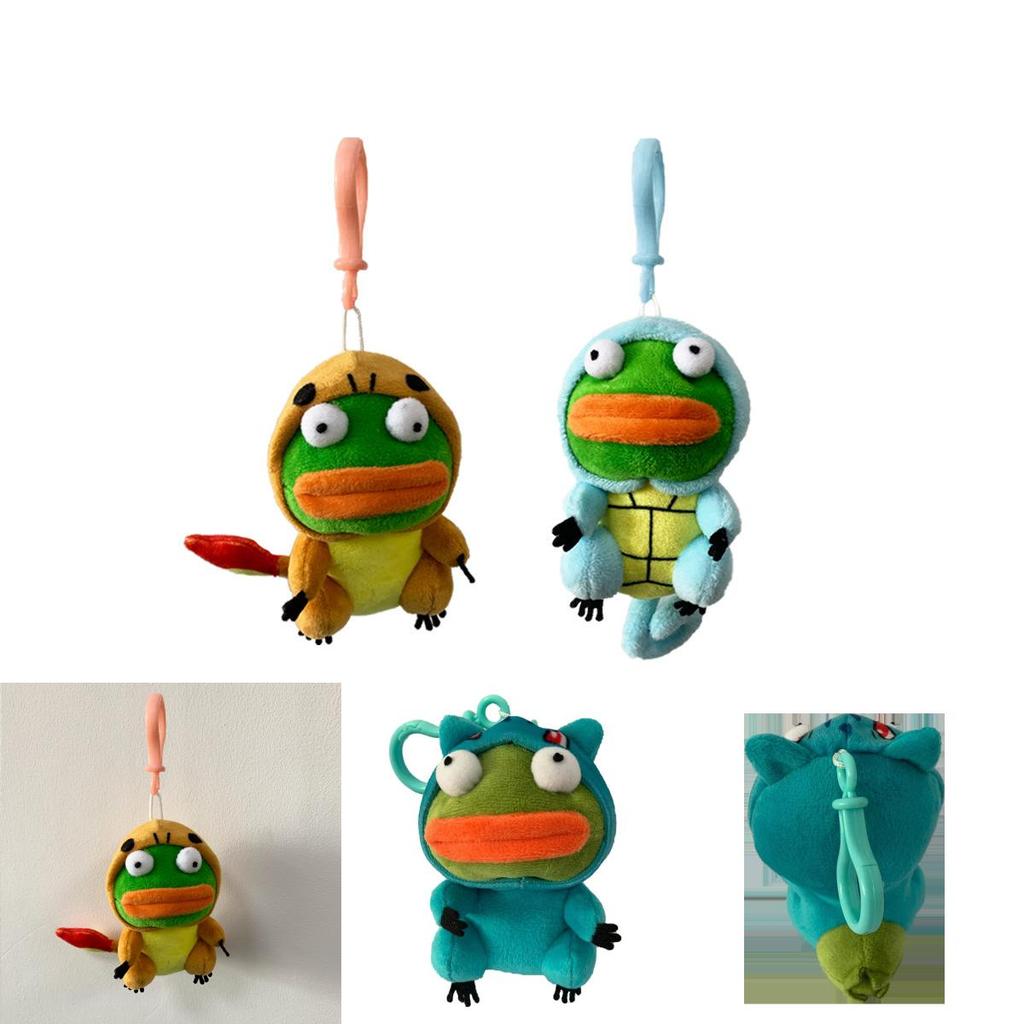 Cute Pepe The Frog Plush Keychain Doll Pendant Pikachu Kid Gift