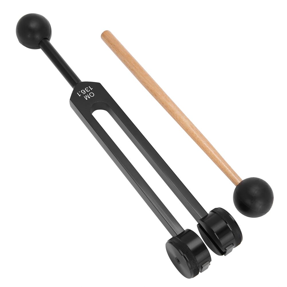 OM136.1 Stimmgabel, Stimmgabel aus Aluminiumlegierung, Hammer, Klangheiltherapie-Werkzeugsatz