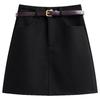 Korean Woolen High-Waisted A-Line Skirt for Women - 2025 Autumn/Winter Academy Style Anti-Exposure Short Skirt