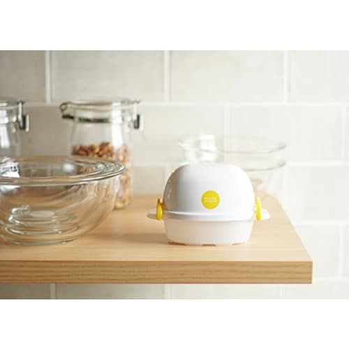Delish Kitchen Pearl Metal Microwave Cookware, Yellow, 17 X 11 X 11 Cm, Microwave Boiled Egg Holder, 2 Eggs, CC-1341